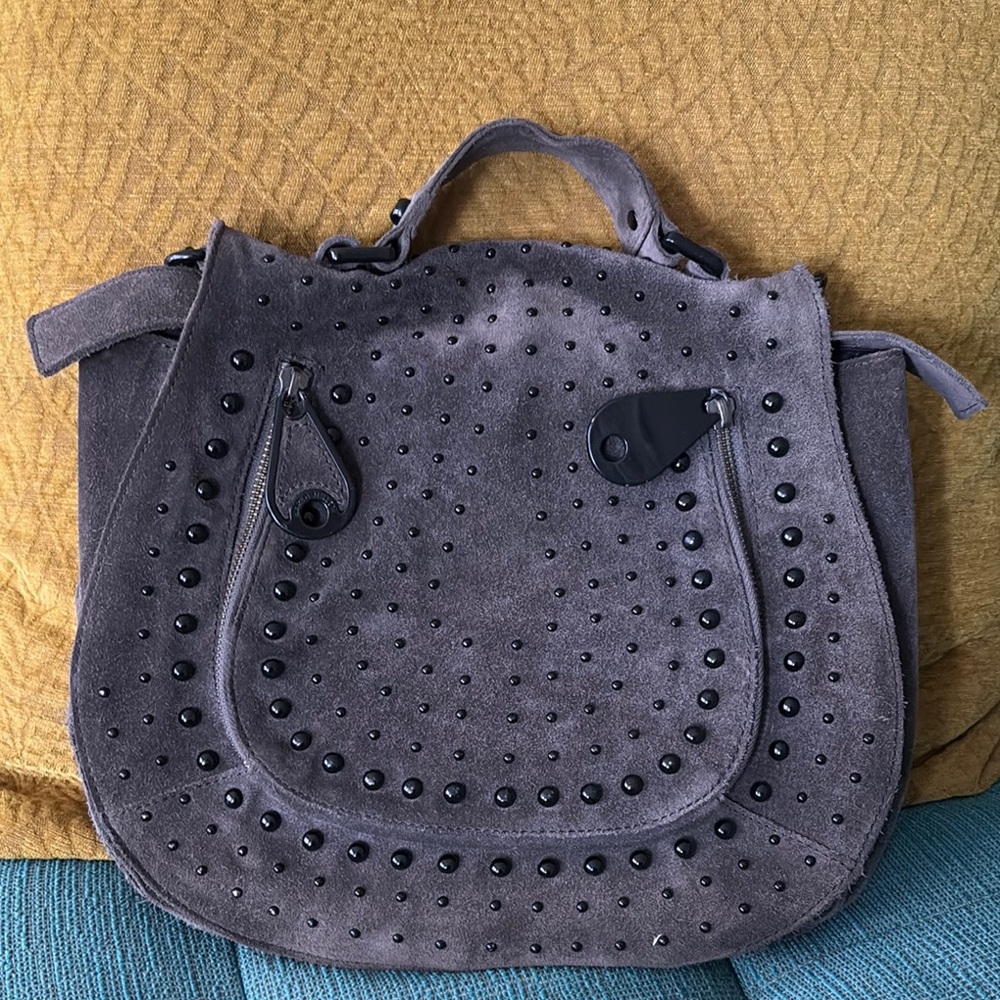 Elegant Gray Studded Women's Bag